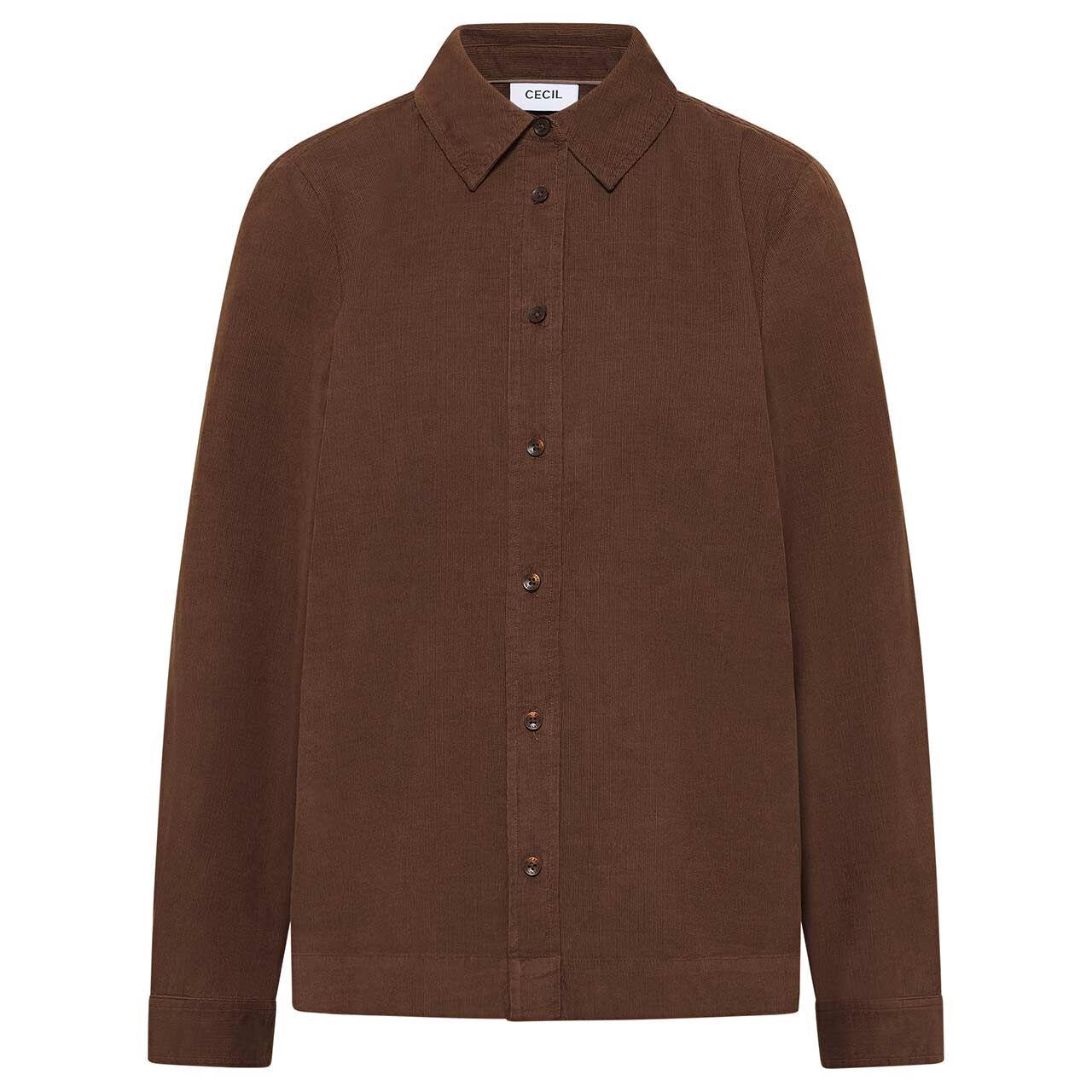 Cecil Damen Langarm Cord Bluse Solid Corduroy mocha caramel