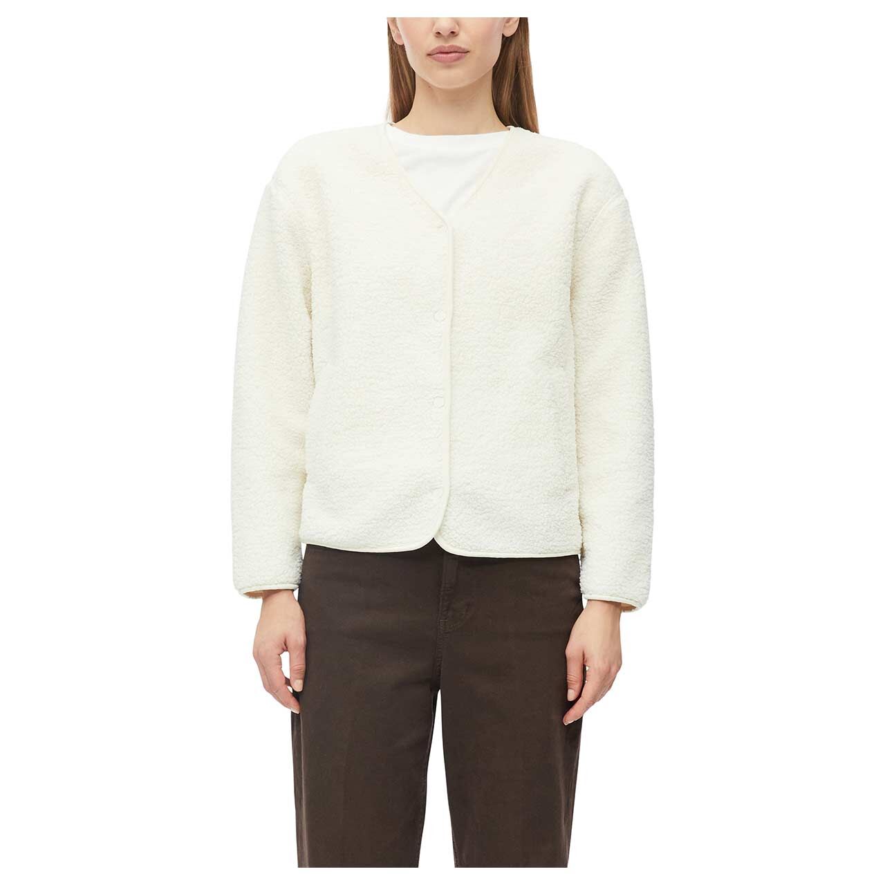 Damen Teddyjacke von s.Oliver in Cremeweiß, Vorderansicht am Model