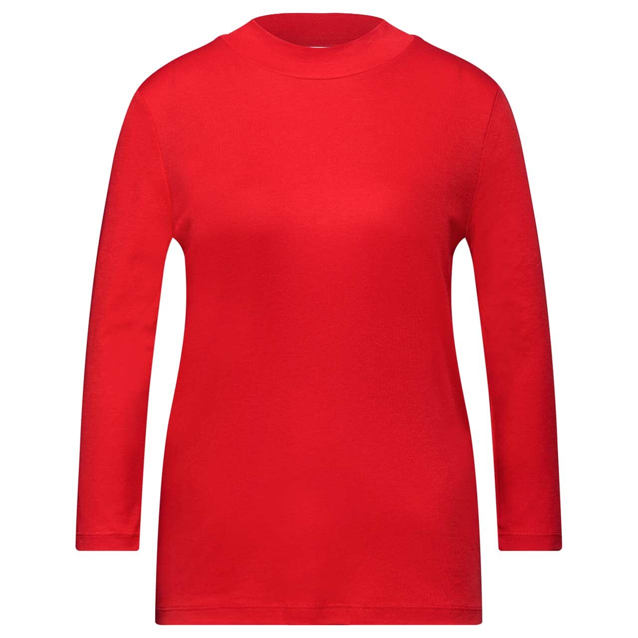 Street One Damen 3/4 Arm Shirt Basic Turtle Neck racing red