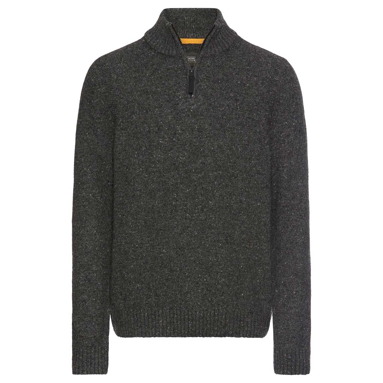 Camel active Herren Pullover Troyer gunmetal dotted melange