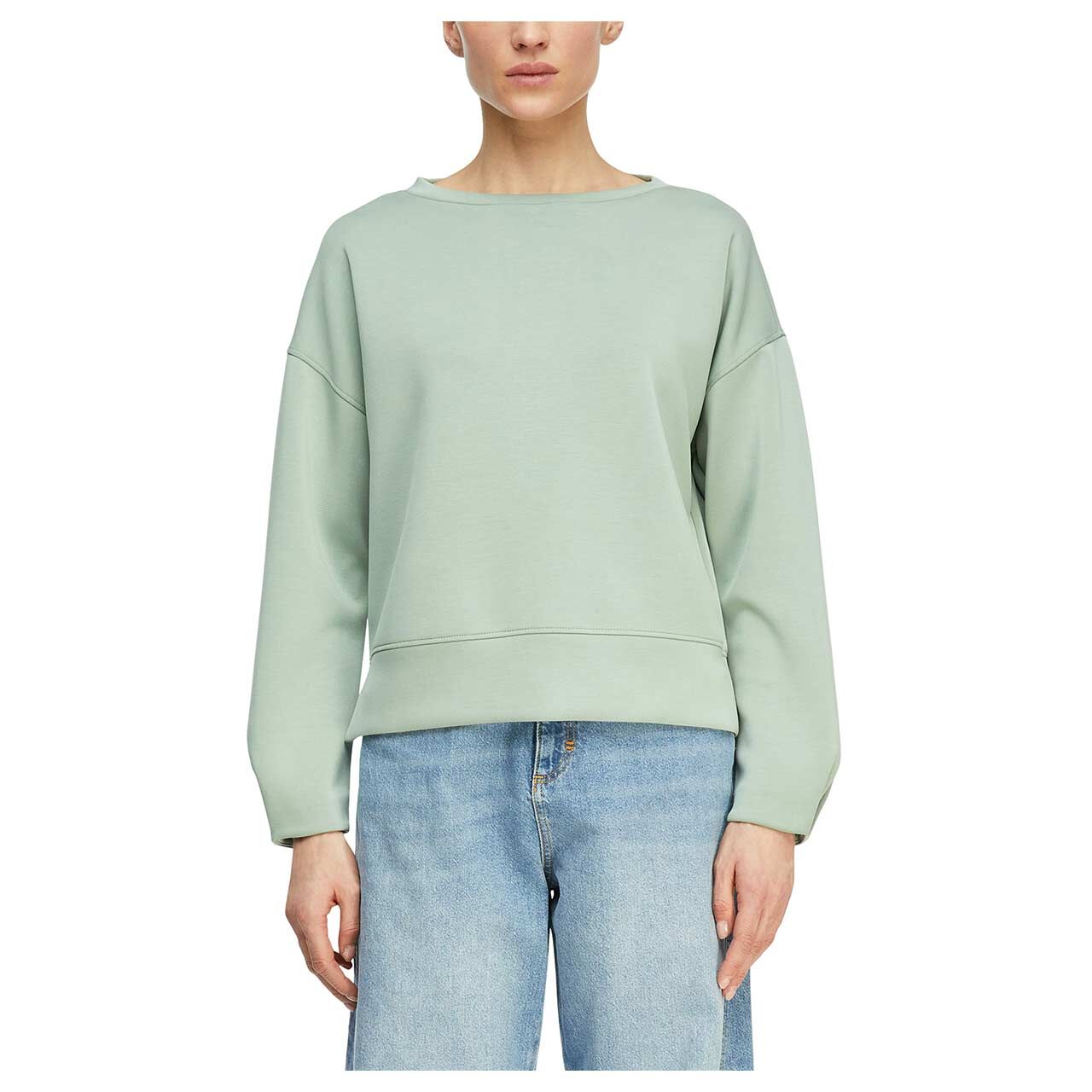 Damen Sweatshirt von Comma in Grün, Vorderansicht Model