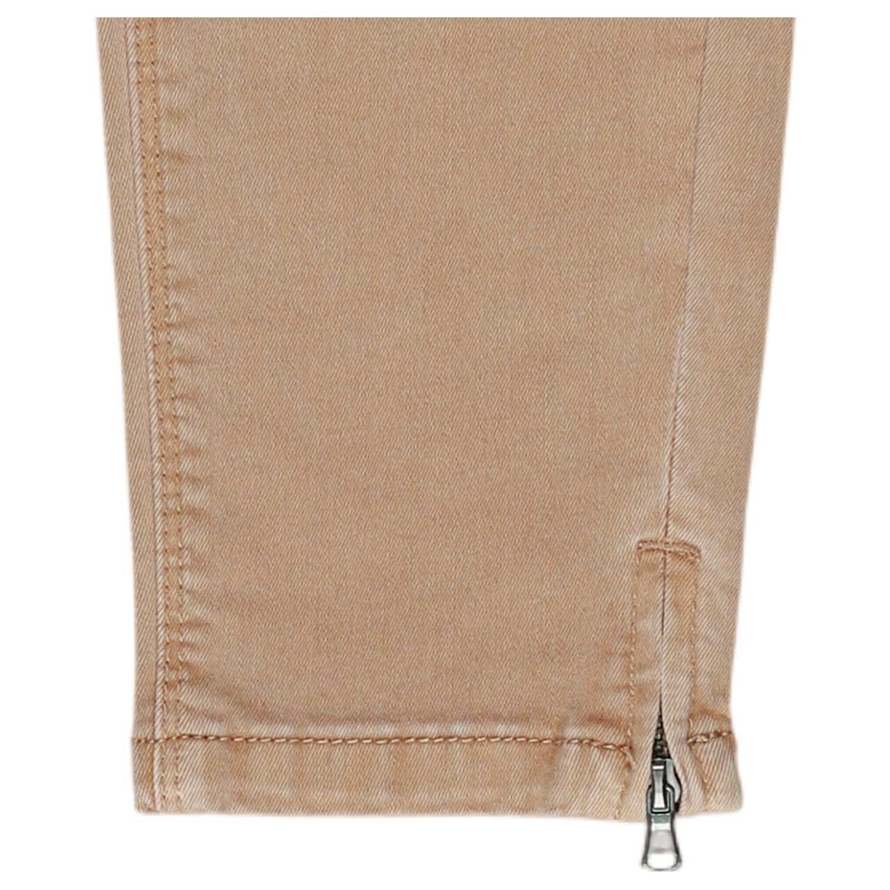 Damen Baumwollhose Italy V 7/8 Stretch Twill von Buena Vista in Hellbraun, Detailansicht Saum