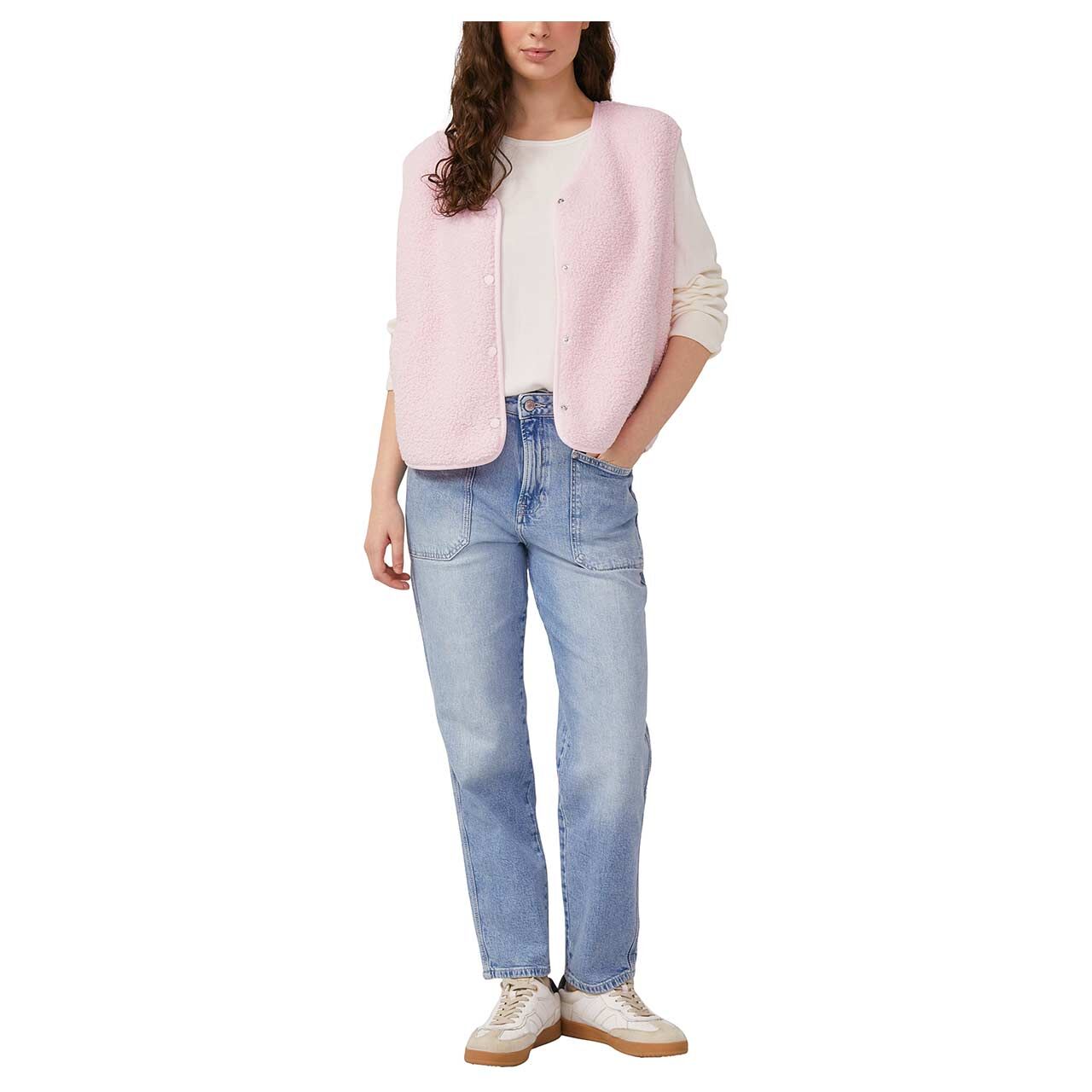 Damen Teddy Weste von s.Oliver in Rosa, Ganzkörperansicht von vorn