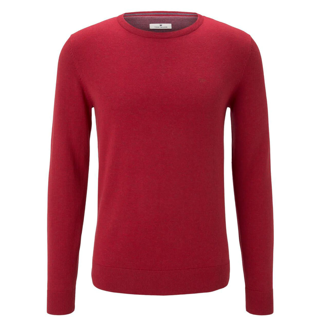 Tom Tailor Basic Crew-neck Sweater Pullover für Herren in Rot, FarbNr.: 24249
