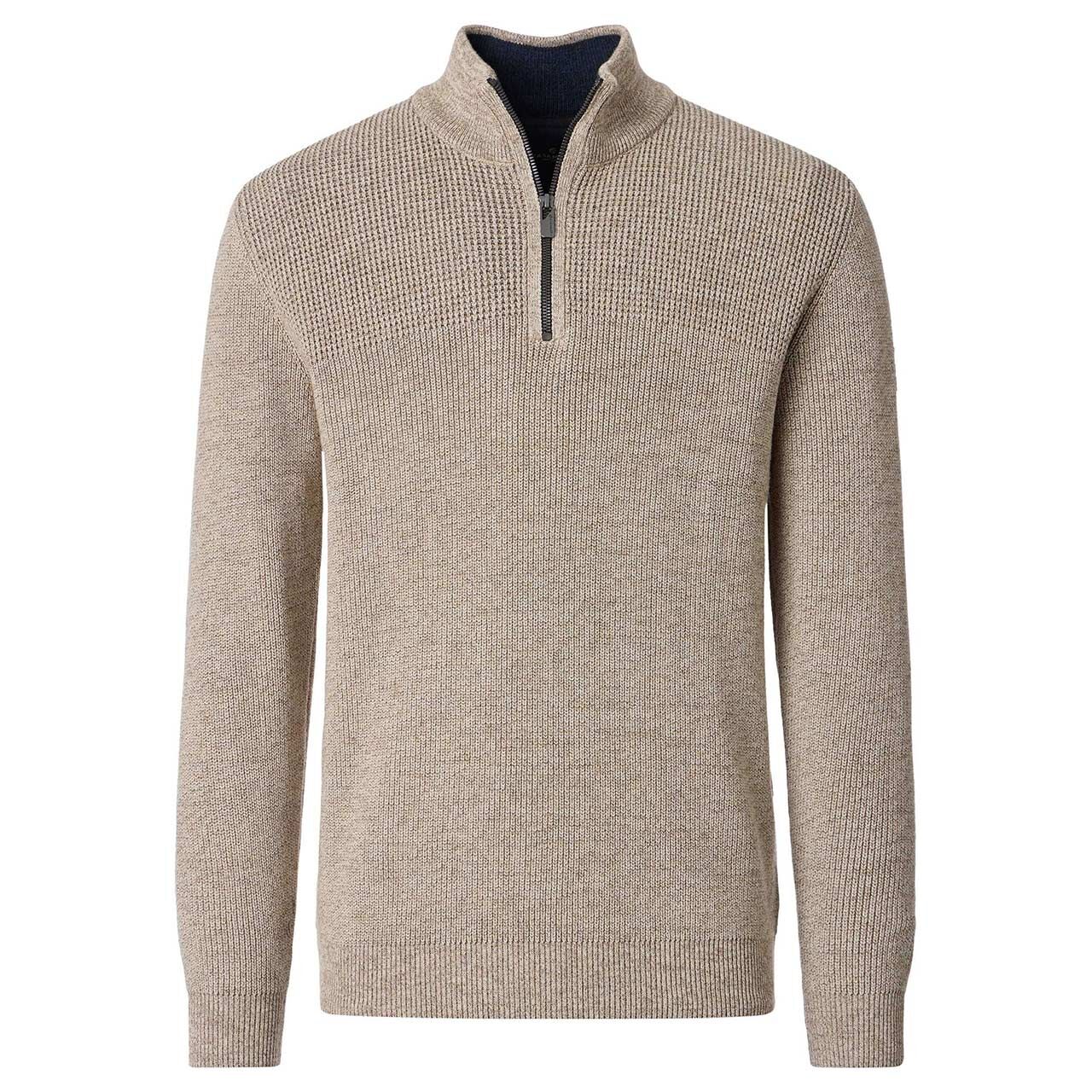 Casa Moda Herren Pullover Troyer light brown