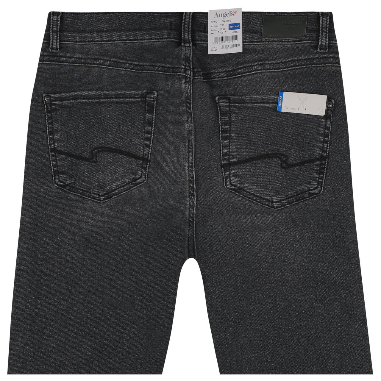 angels-jeans-skinny-grey-used-buffi-325-hinten Damenjeans Skinny von Angels in Dunkelgrau, detaillierte Rückansicht