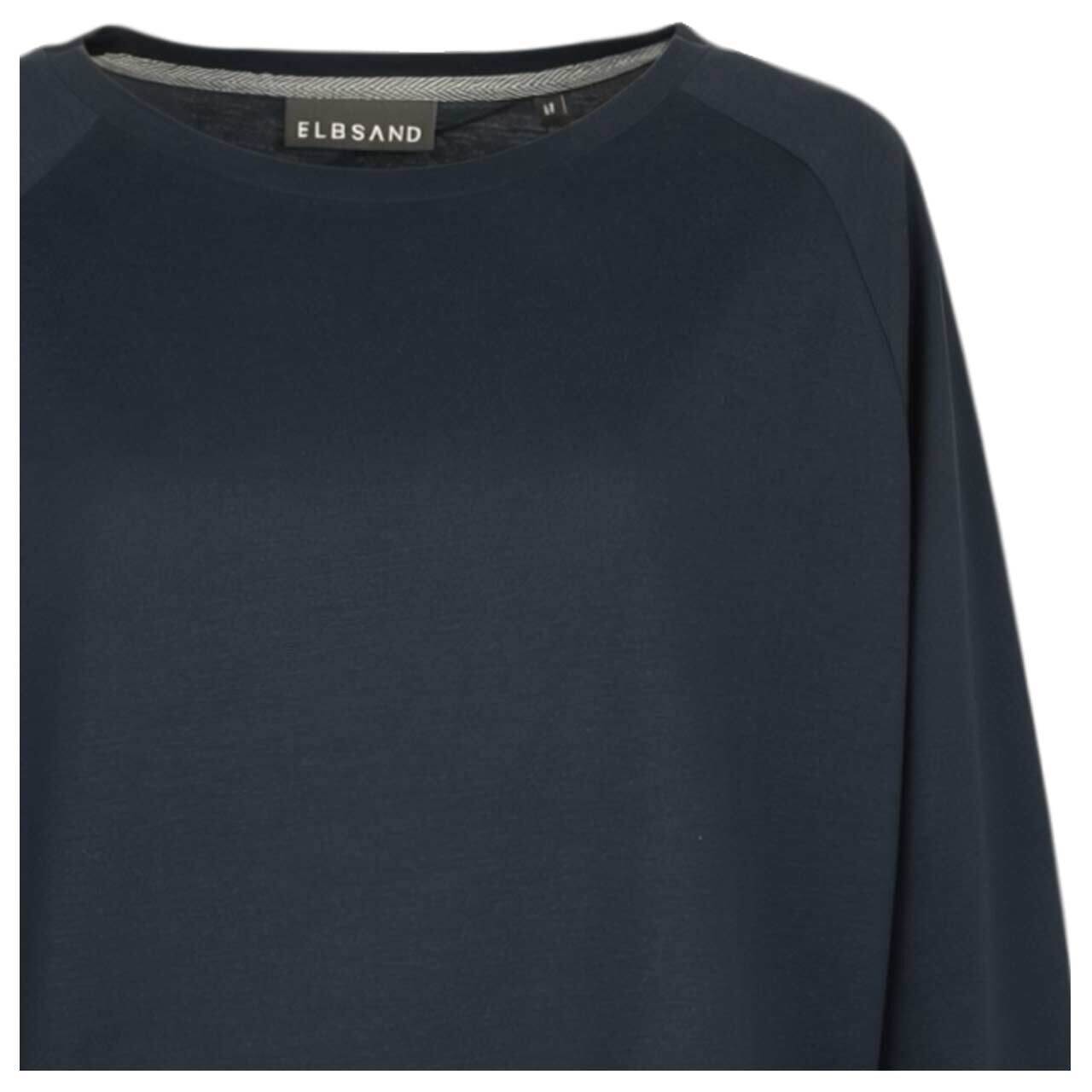 Damen Langarm Shirt Tinna in Dunkelblau mit Print, detaillierte Vorderansicht