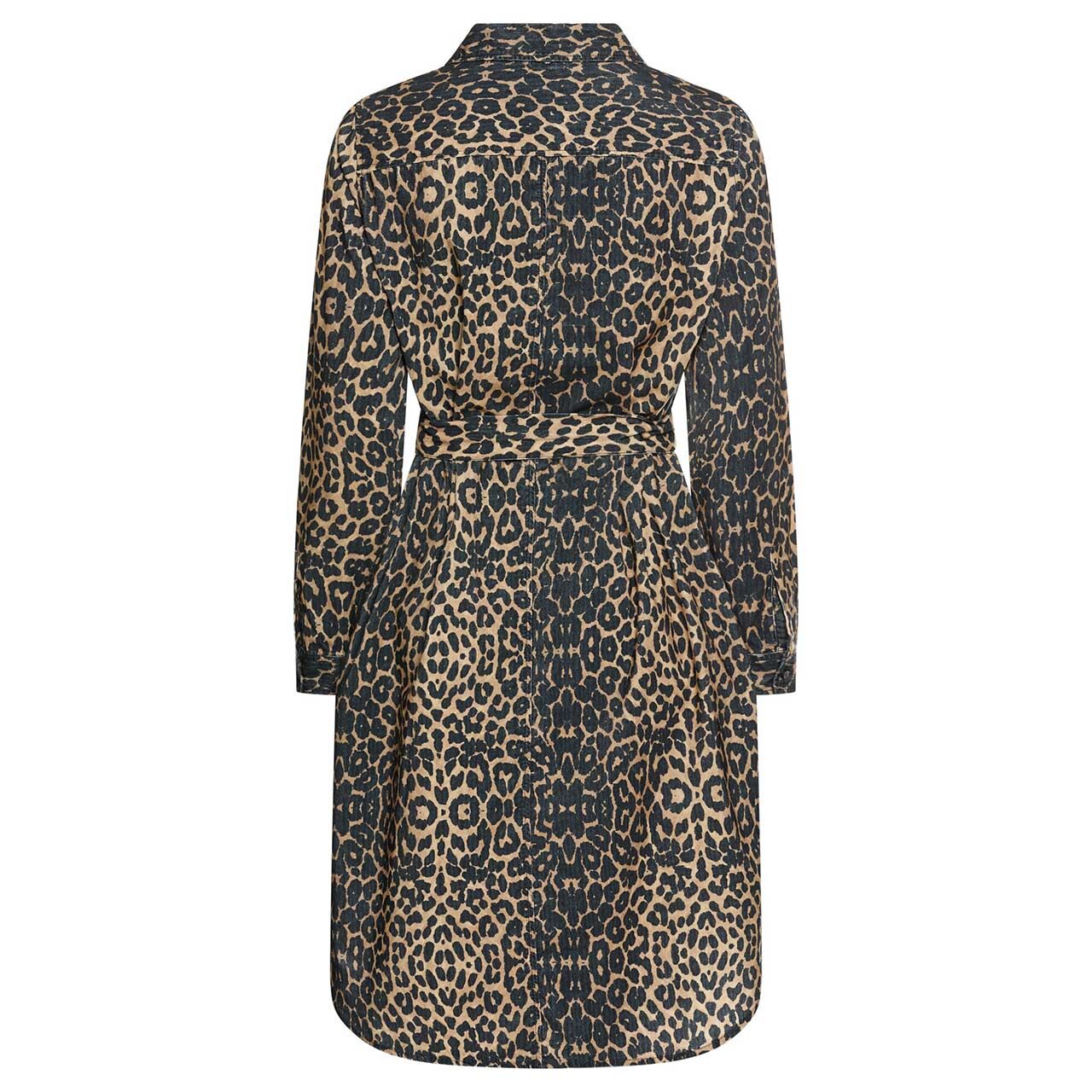 Damen Langarm Kleid von Camel active in Hellbraun mit Print, Rückansicht