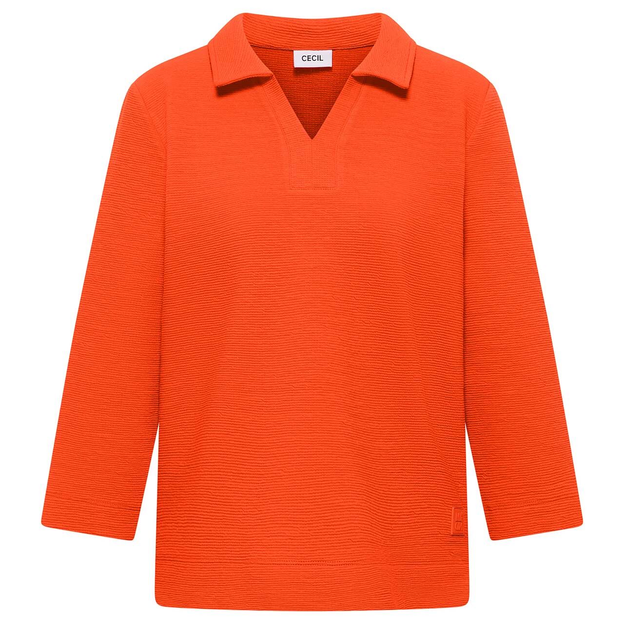 Cecil Damen 3/4 Arm Poloshirt Structured cherry tomato orange