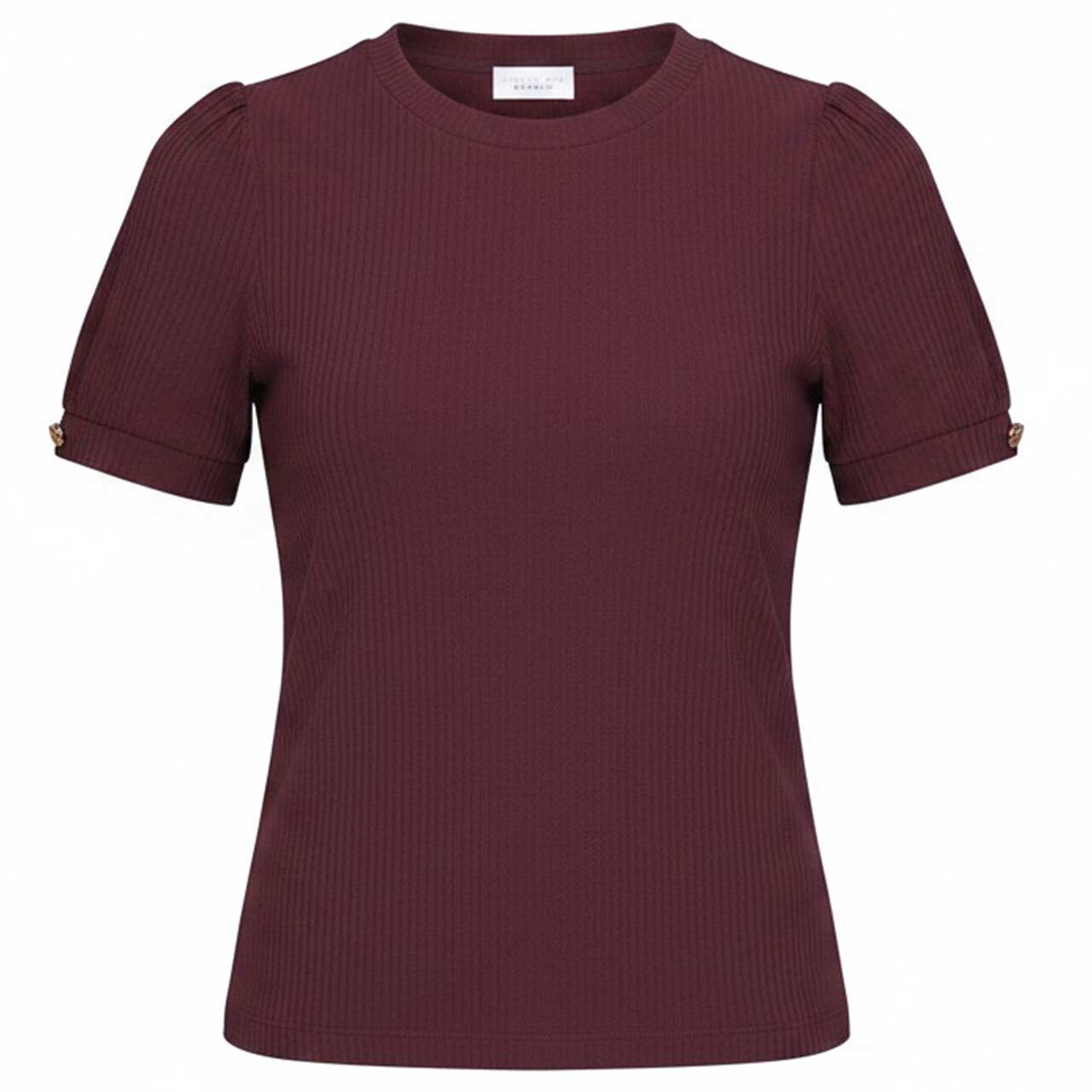 Street One Studio Damen T-Shirt Rib Deco Buttons very berry