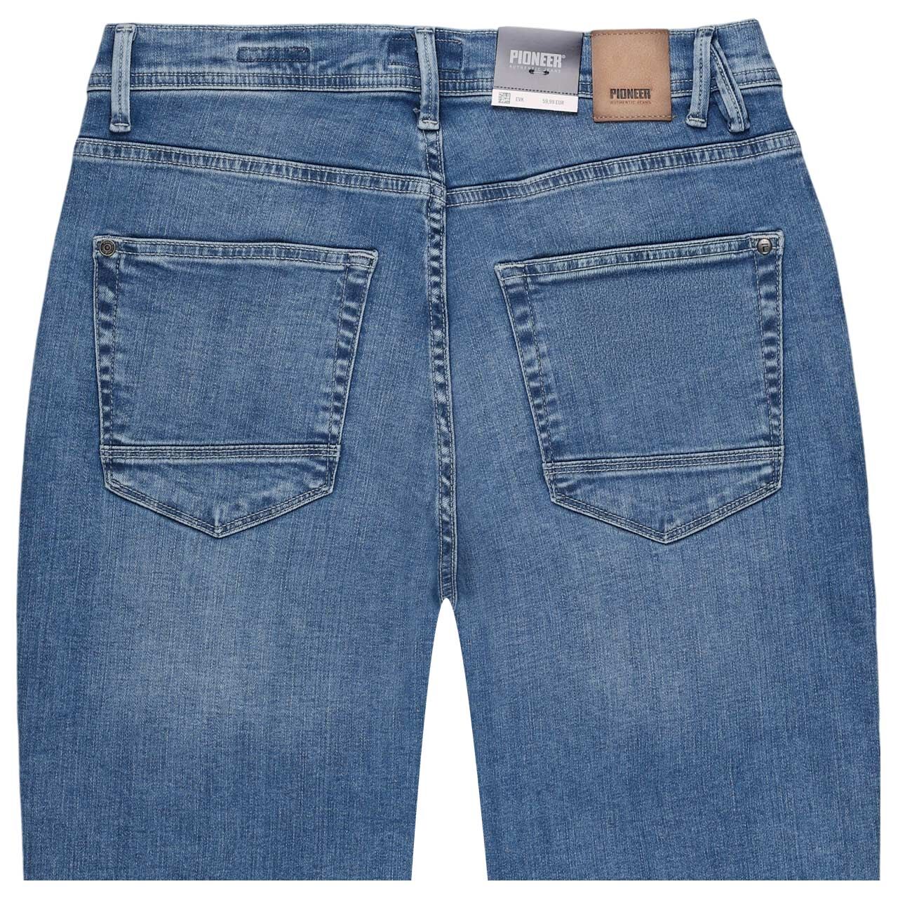 Herren 3/4 Jeans Bill Megaflex in Hellblau angewaschen, detaillierte Rückansicht