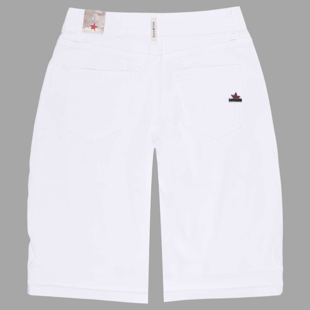 Damen Baumwollhose Italy-Short Stretch Twill von Buena Vista in Weiß, detaillierte Rückansicht