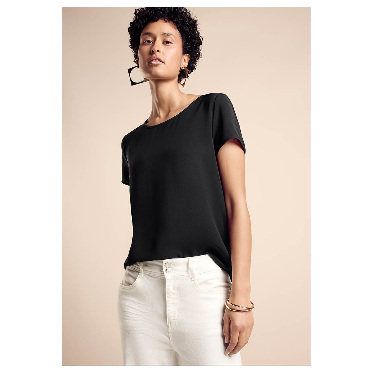 Street One A321755 Maglietta in Mix di Materiali, Nero, 40 Women's Street One A321755 Maglietta in Mix di Materiali, Nero, 40 Women's