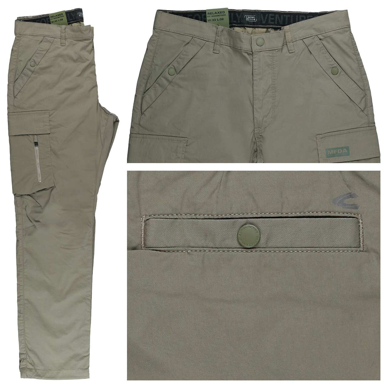 Camel active Woodstock Cargo Baumwollhose khaki