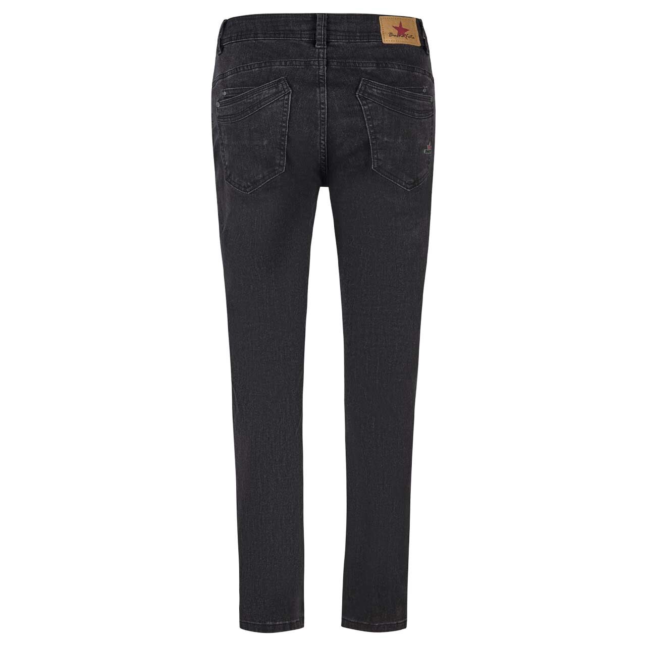 Damen Ankle Jeans Malibu-Zip High Cropped Stretch Denim von Buena Vista in Dunkelgrau verwaschen, Rückansicht