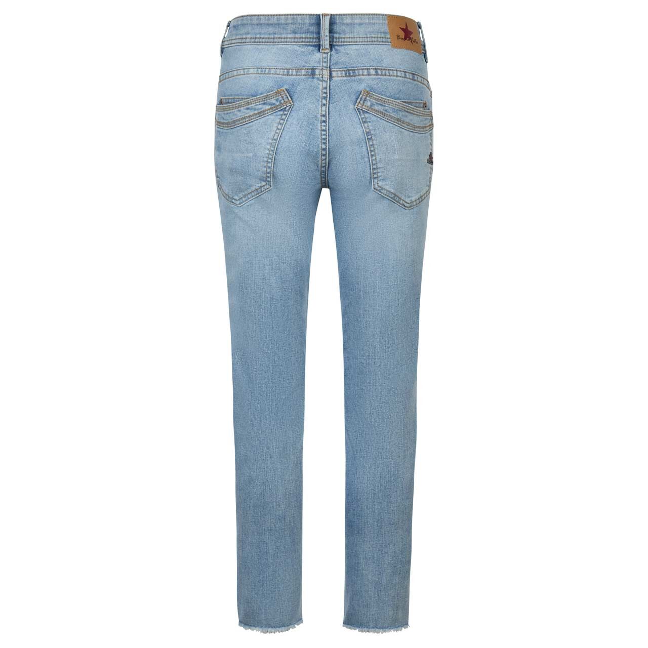 Stretch Damenjeans Malibu 7/8 Stretch Denim von Buena Vista in Hellblau angewaschen, Rückansicht