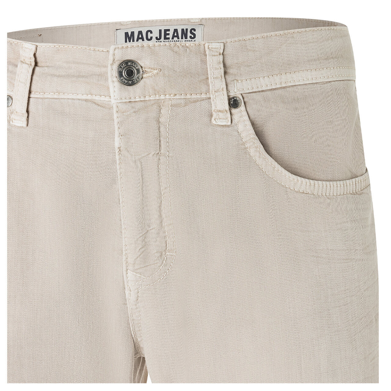 mac-jeans-arne-beige-211W-detail-knopf MAC Arne Baumwollhose für Damen in Hellbeige, FarbNr.: 211W