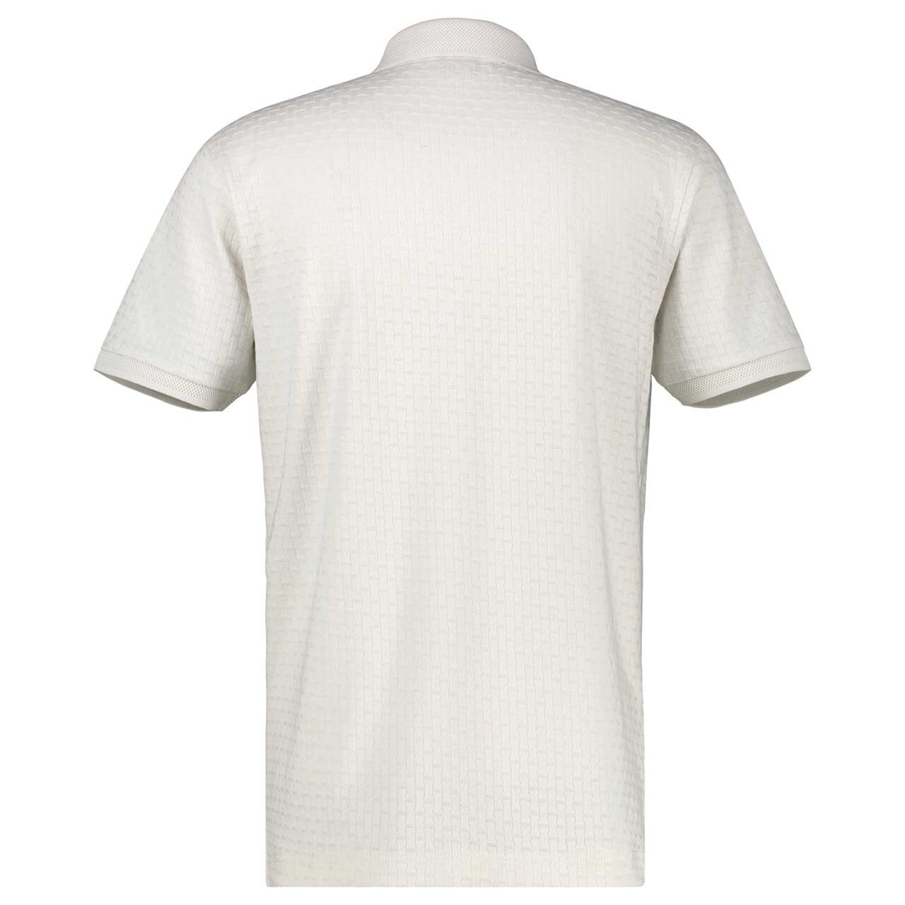 Herren Poloshirt Zipper Structure von Lerros in Cremeweiß, Rückansicht