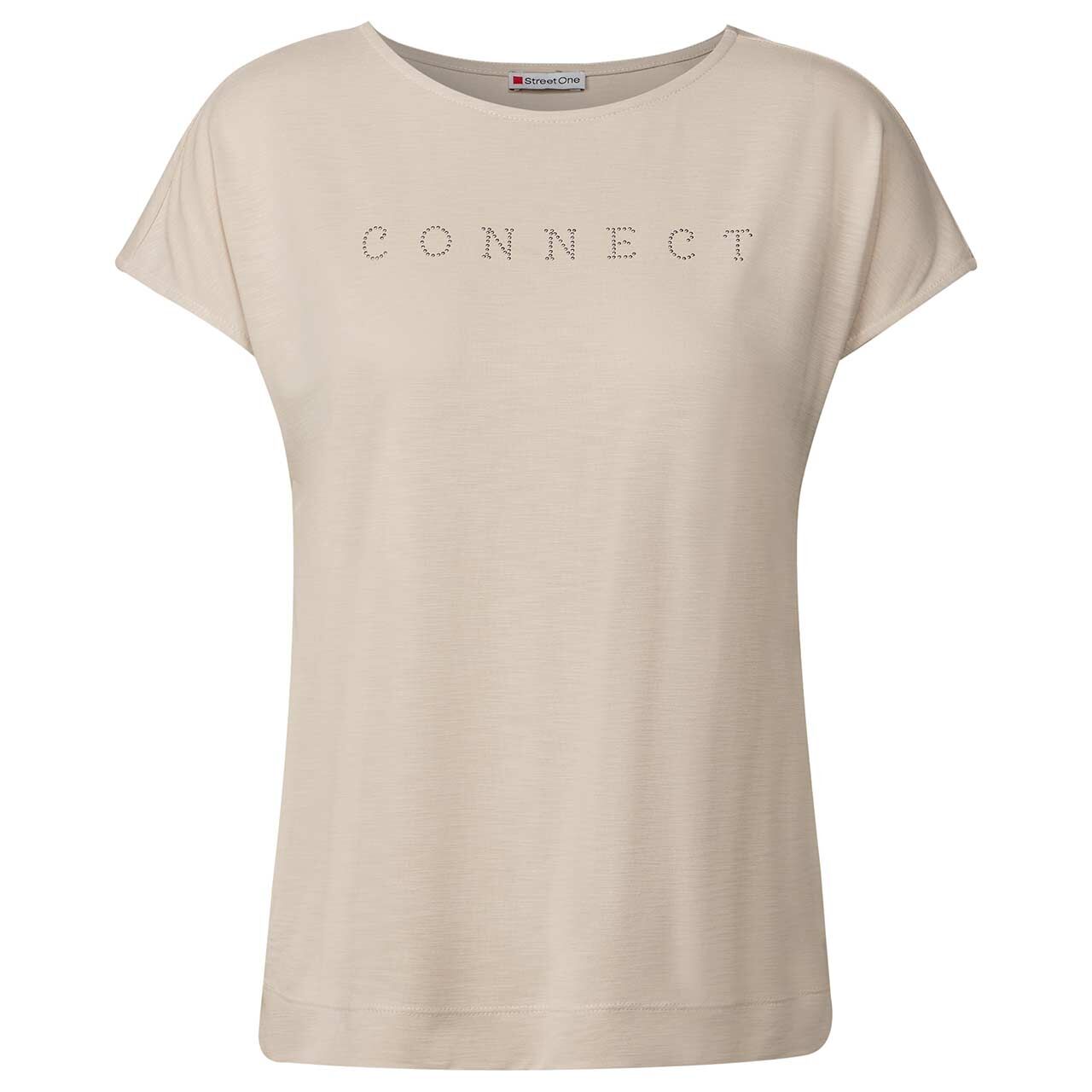 Street One Damen T-Shirt Silk Look coastal beige