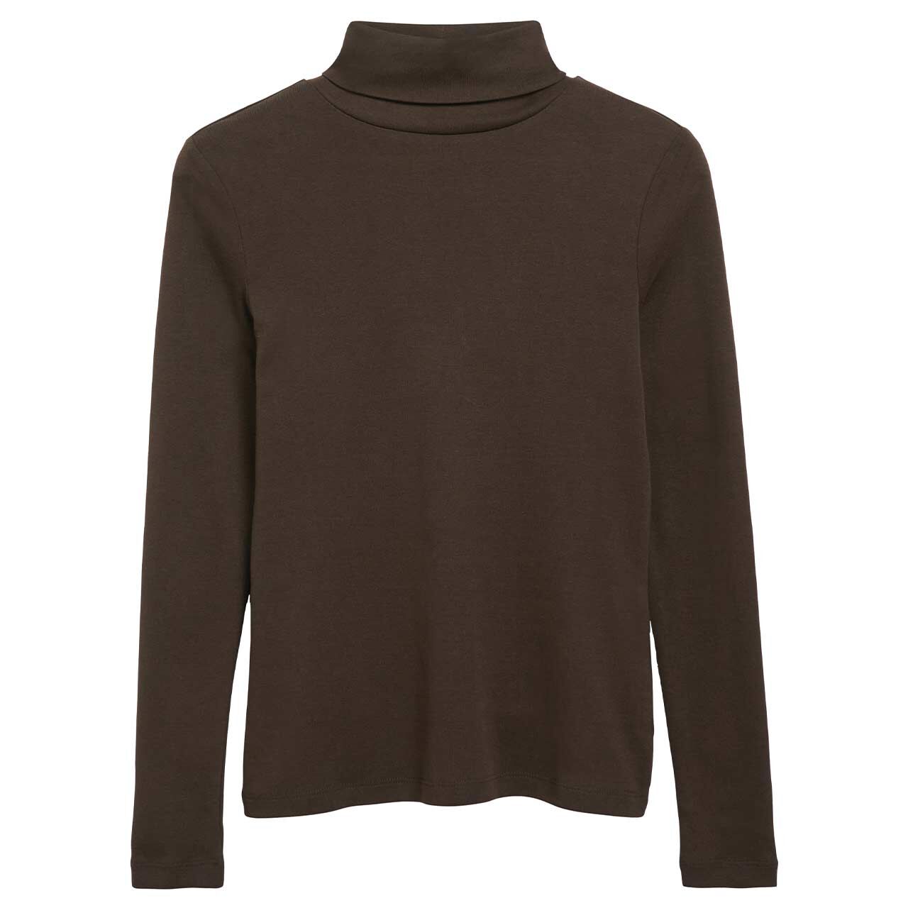 s.Oliver Damen Rollkragen Langarm Shirt bitter chocolate