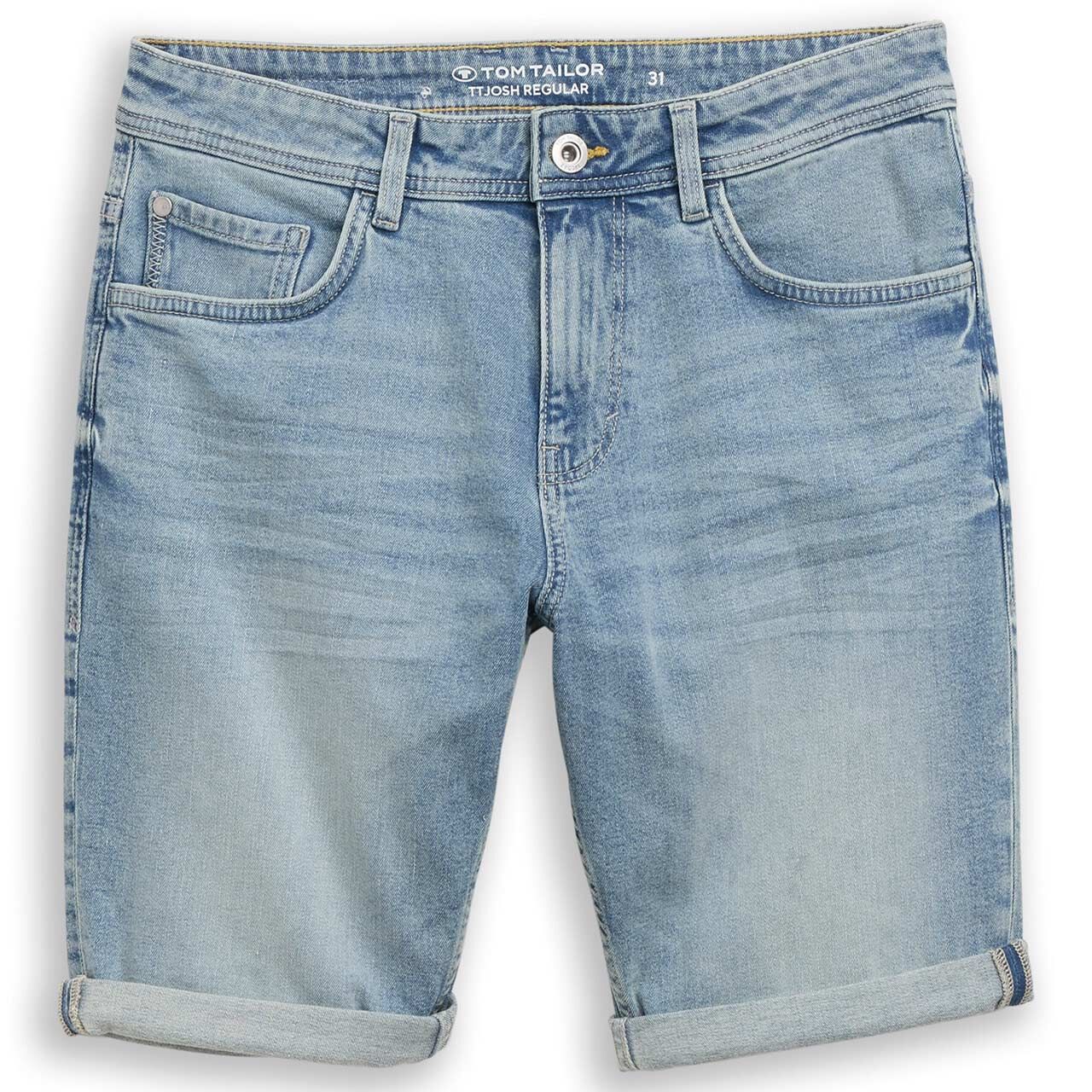Herren Jeans Bermuda Josh von Tom Tailor in Hellblau angewaschen, weitere Vorderansicht