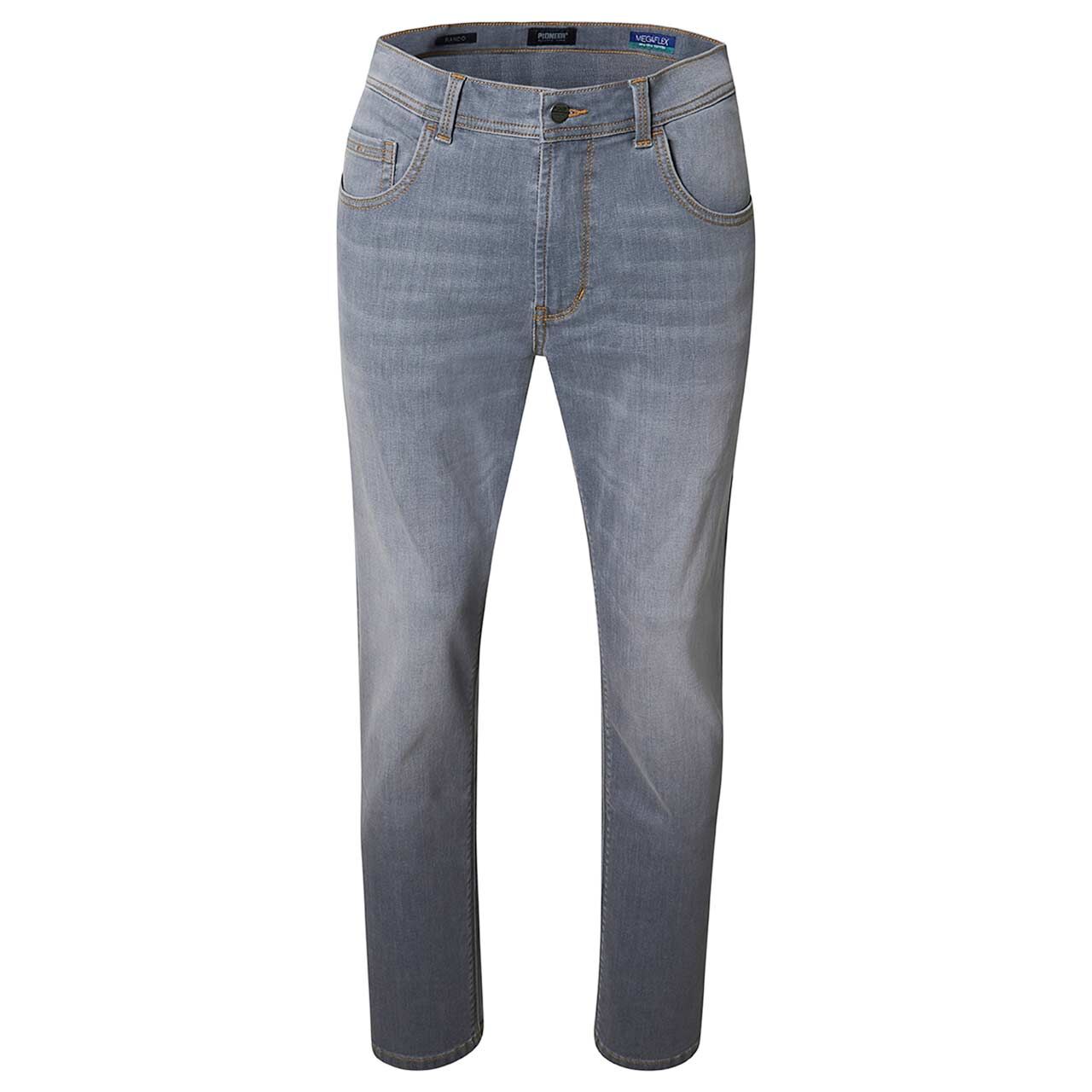 Stretch Herrenjeans Rando Megaflex in Hellgrau angewaschen, Vorderansicht