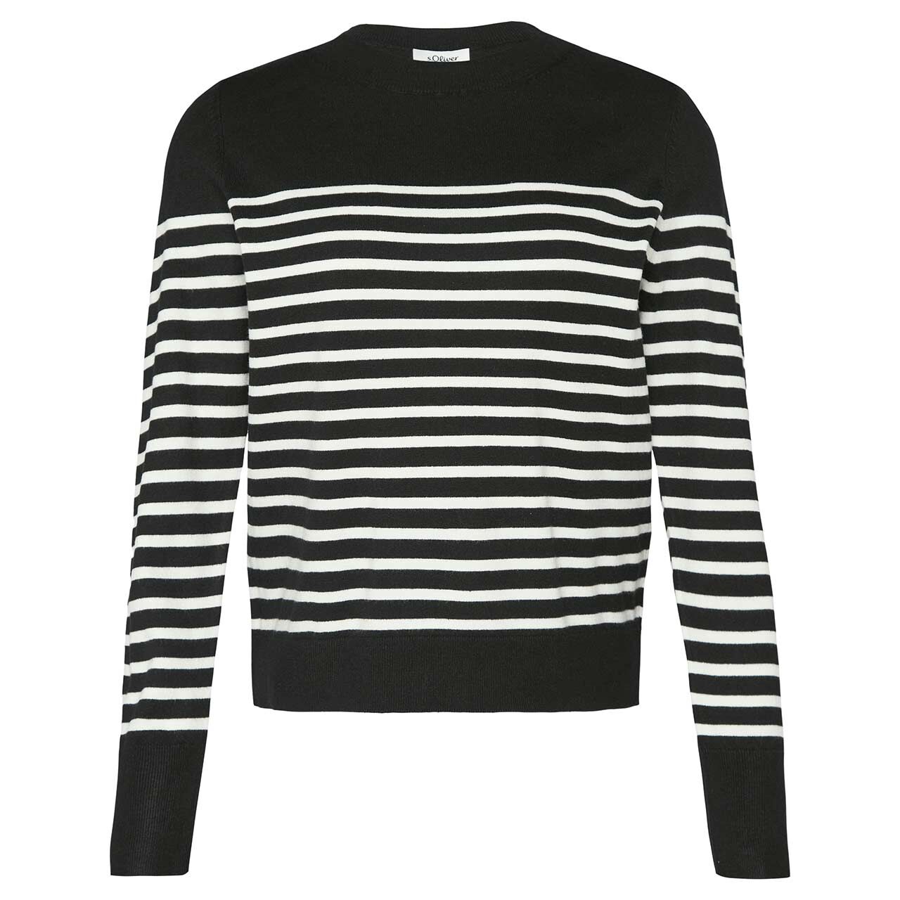 s.Oliver Damen Pullover black stripes