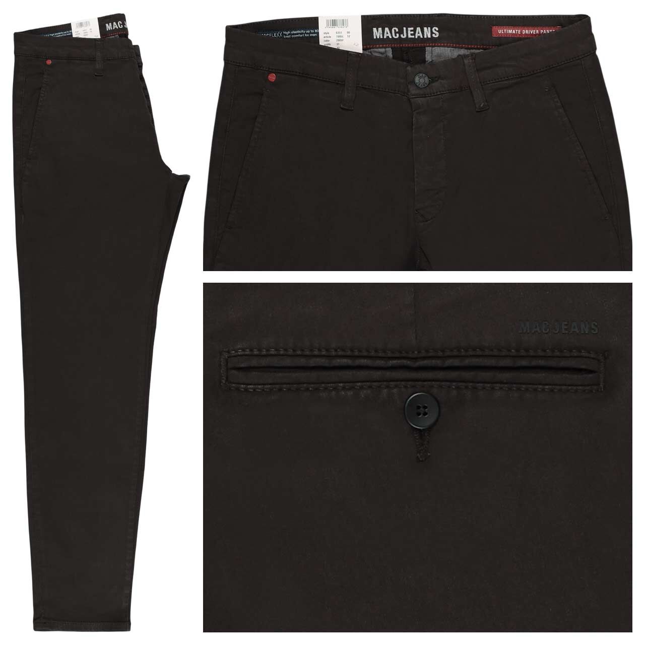 MAC Flexx Driver Pants Chino Baumwollhose deep brown