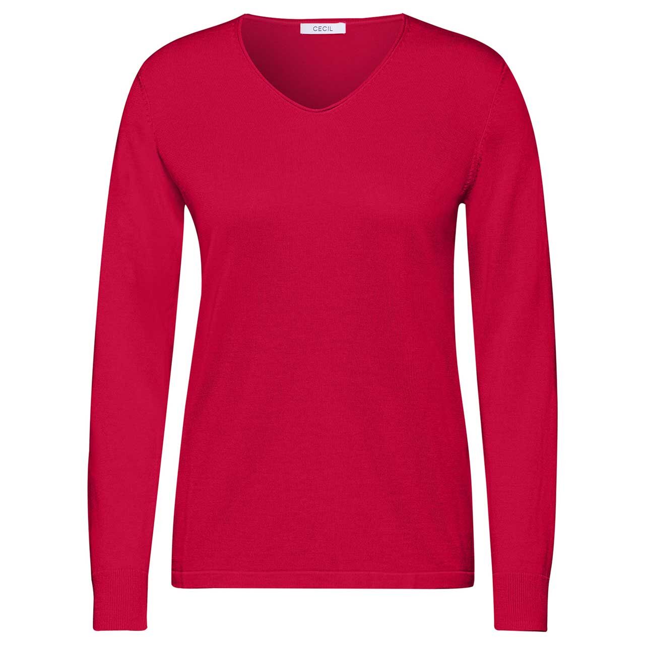 Cecil Damen Pullover Rounded V-neck granita red
