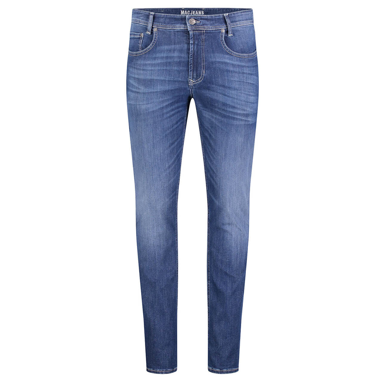 Stretch Herrenjeans Flexx von MAC in Mittelblau verwaschen, Vorderansicht