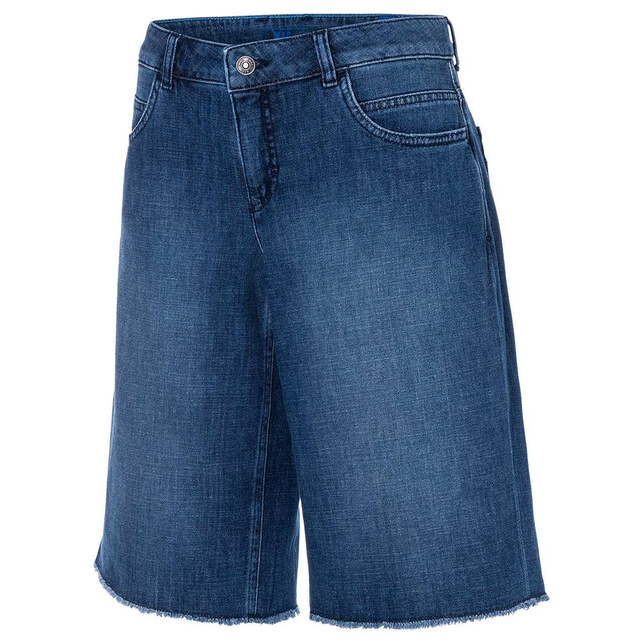 Stretch Damenjeans Rich Bermuda von MAC in Blau angewaschen, Seitenansicht