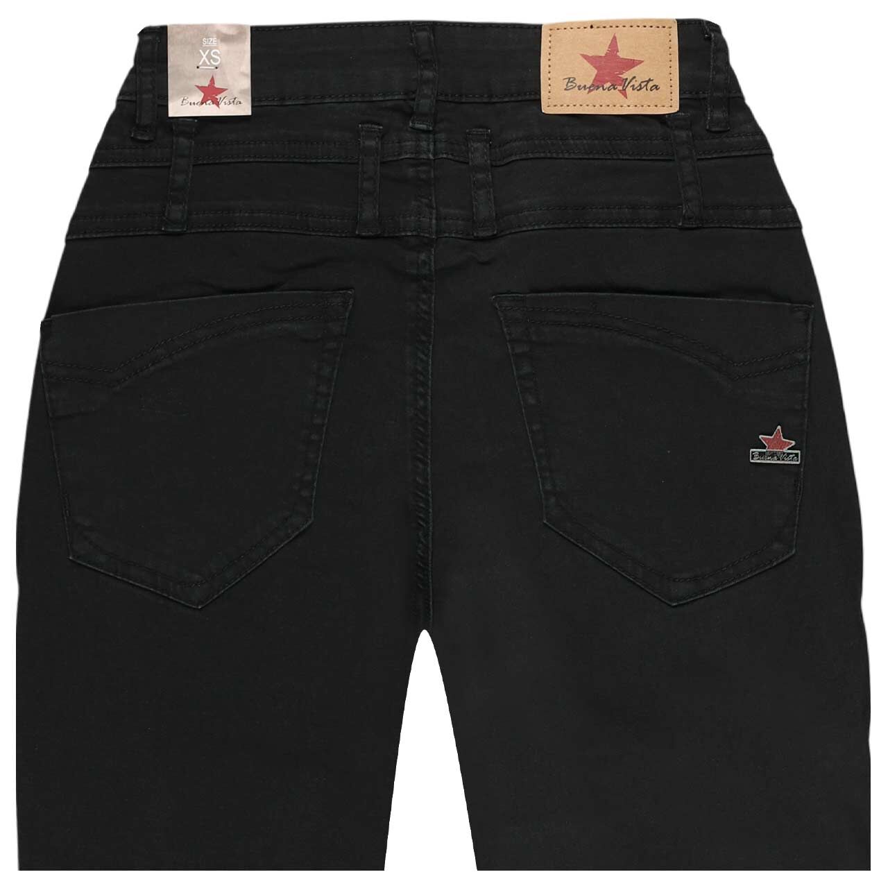 Damen Ankle Jeans Florida Cropped Cozy Denim von Buena Vista in Schwarz, detaillierte Rückansicht