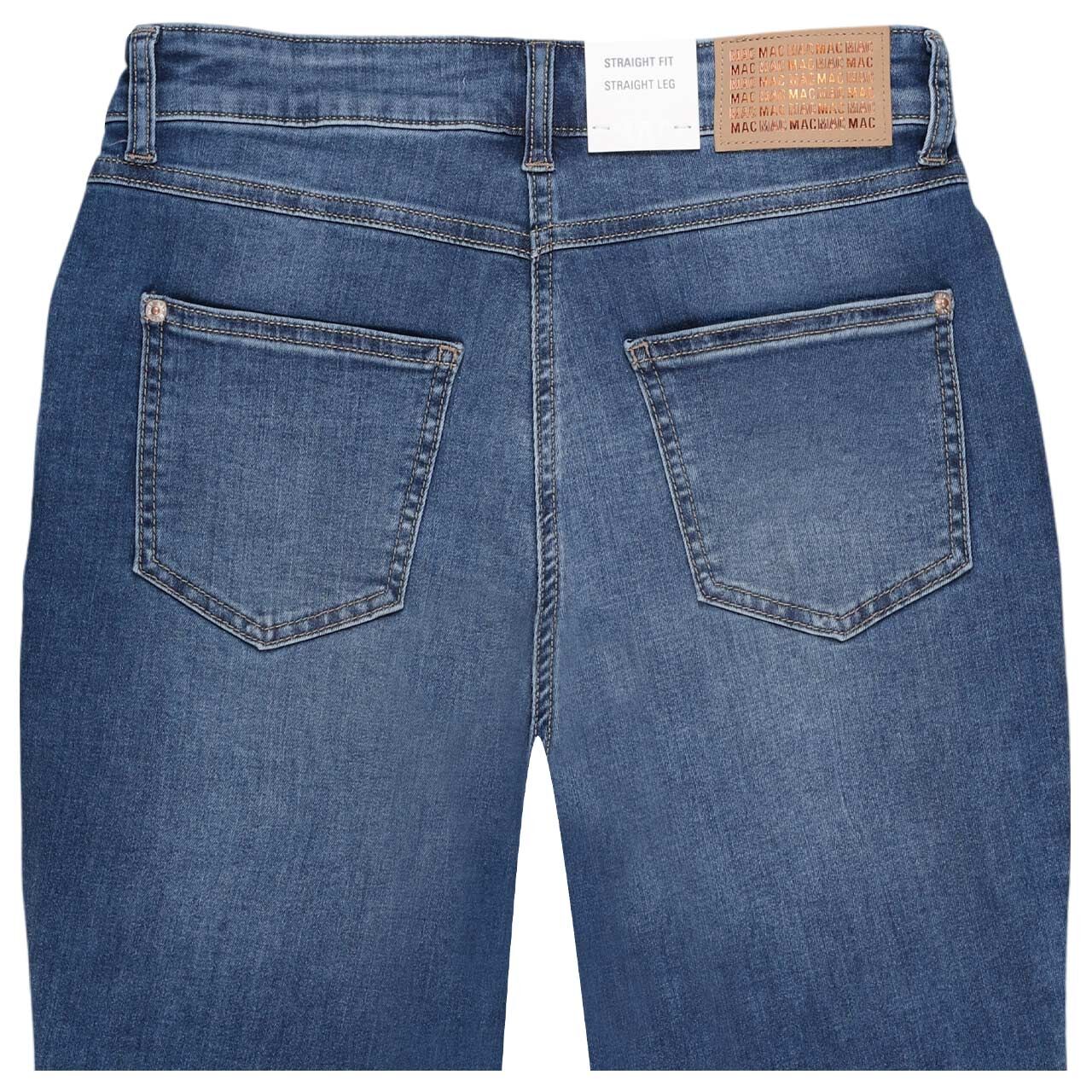 Damenjeans Melanie von MAC in Blau angewaschen, detaillierte Rückansicht