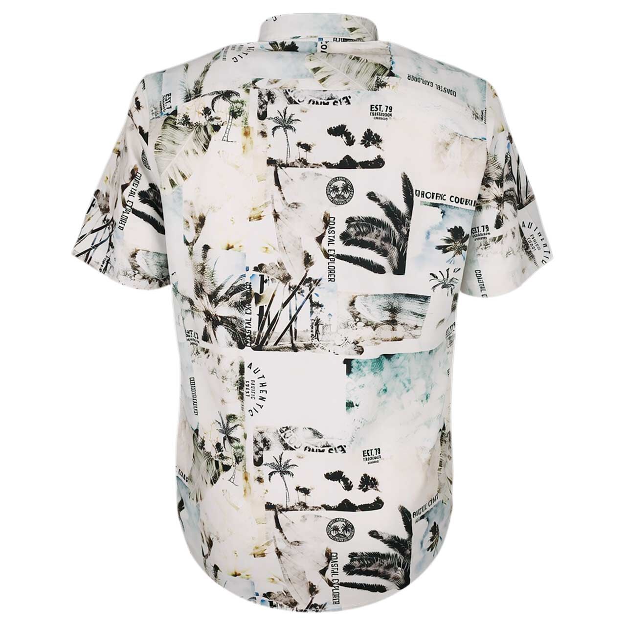 Herren 1/2 Arm Hemd von Lerros in Weiß mit Print, Rückansicht