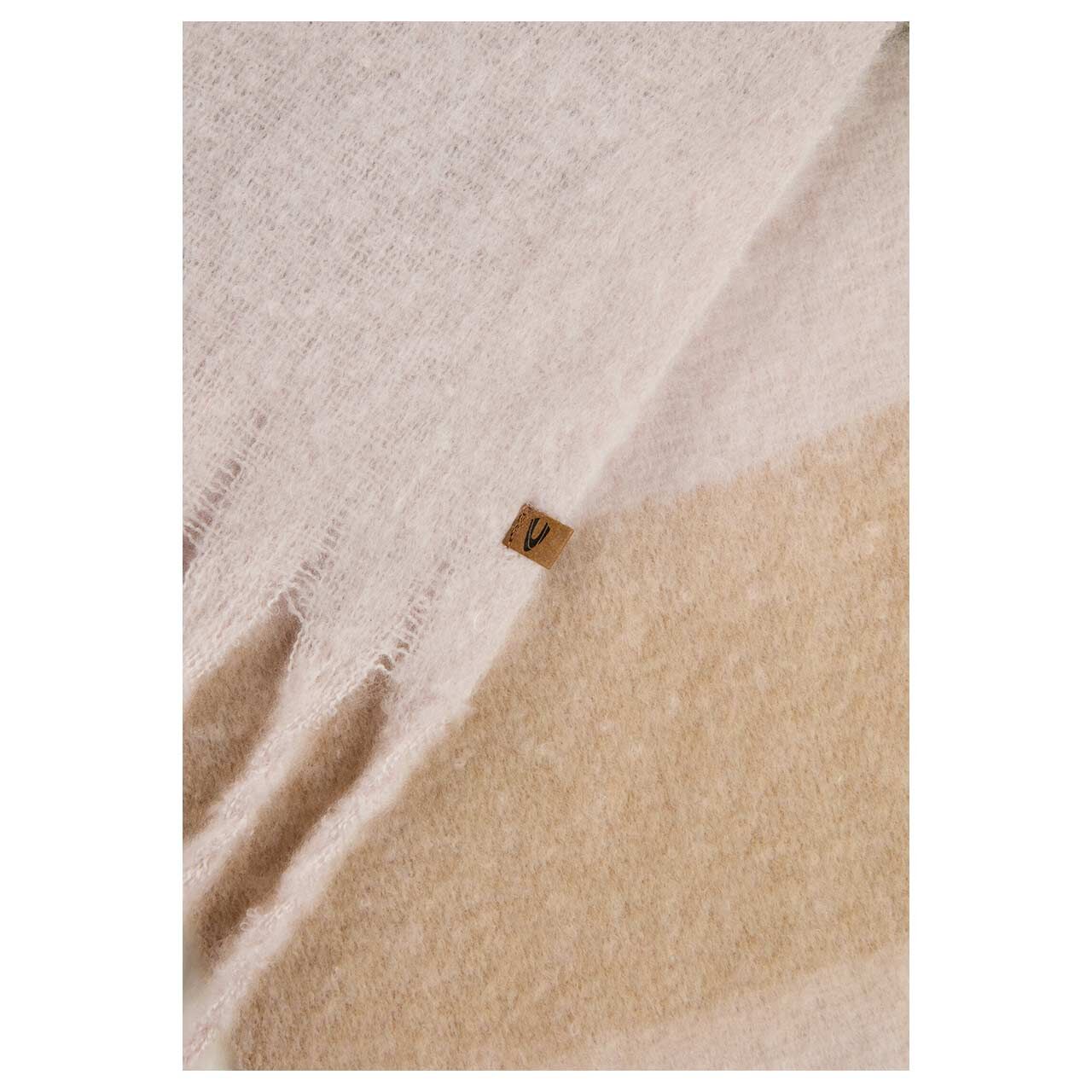 Damen Schal von Camel active in Rosa gestreift, Detailansicht Logo