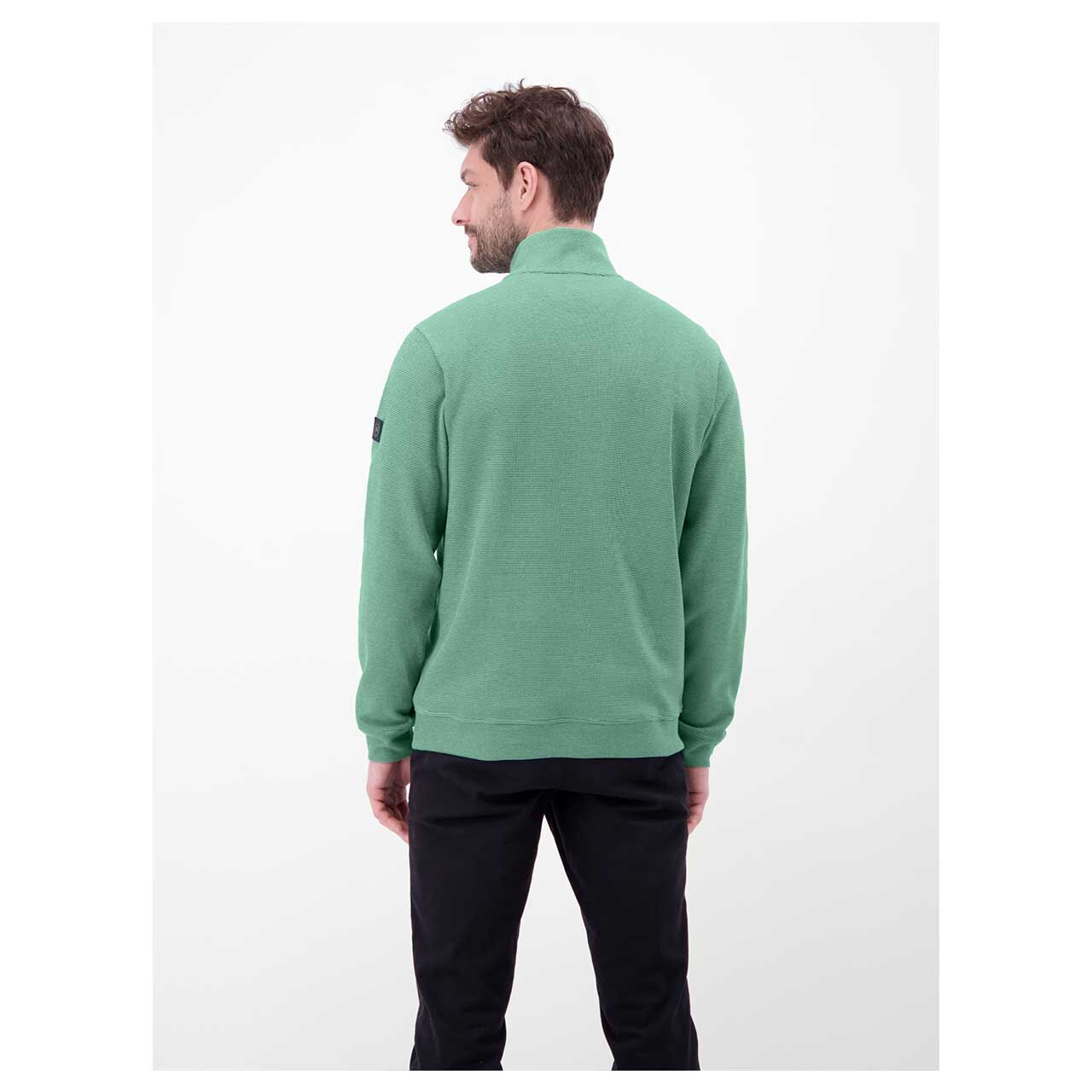 Herren Sweatjacke von Lerros in Hellgrün, Rückansicht am Model