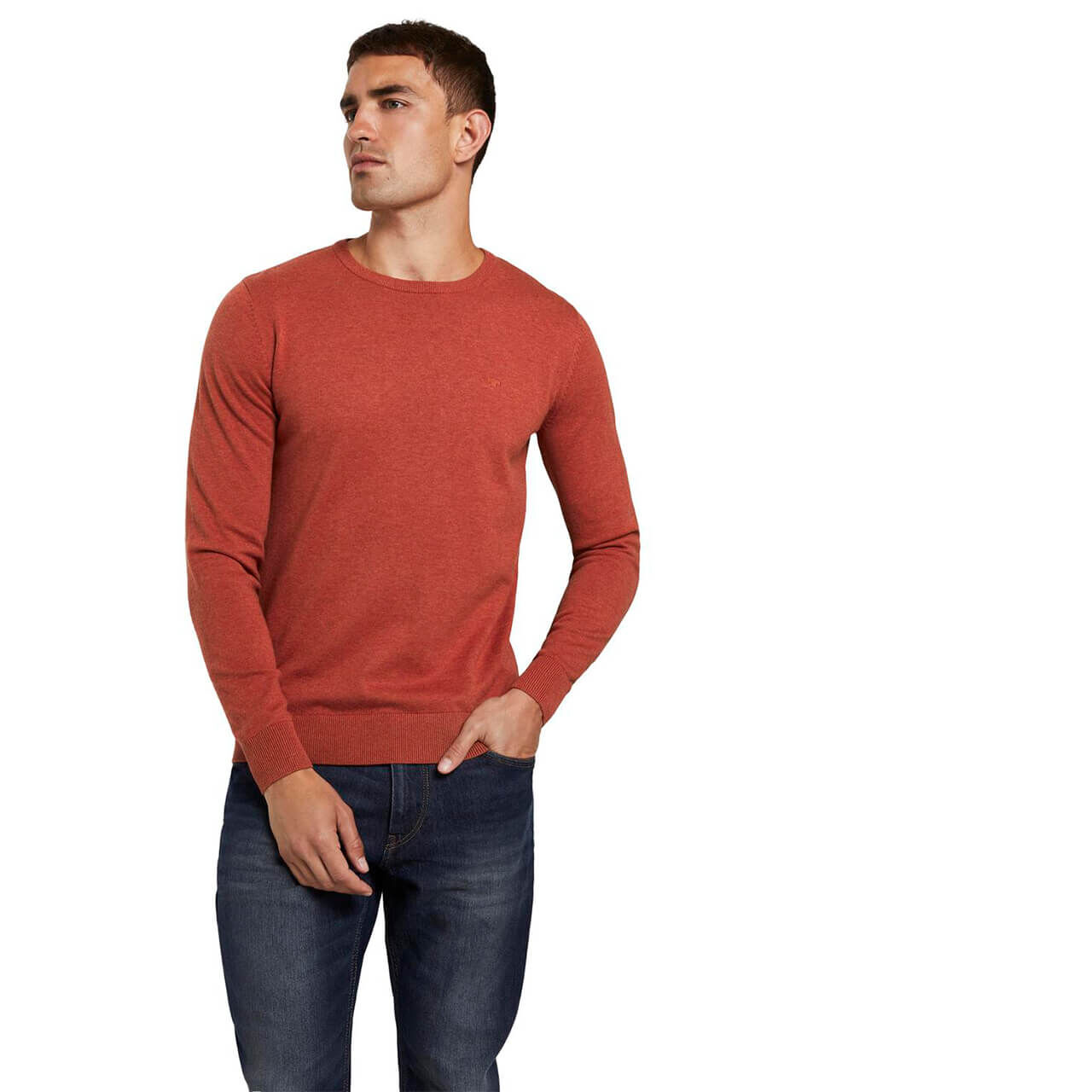Tom Tailor Basic Crew-neck Sweater Pullover für Herren in Orange, FarbNr.: 24247