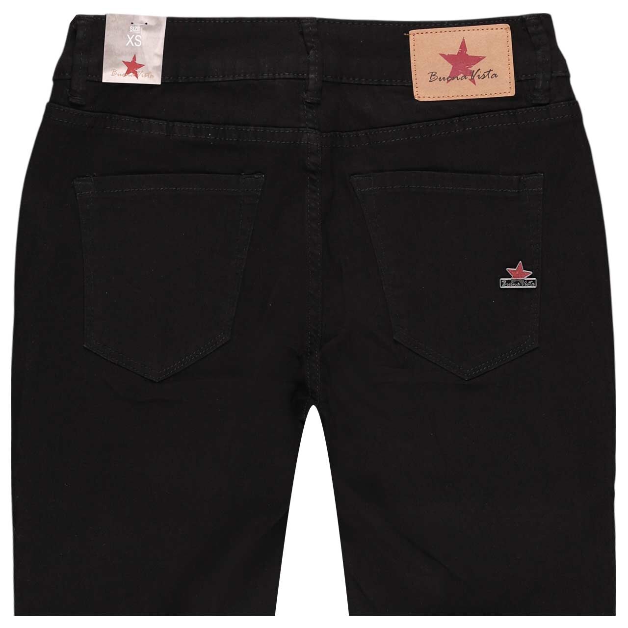 Damen Baumwollhose Italy V 7/8 Stretch Twill von Buena Vista in Schwarz, detaillierte Rückansicht