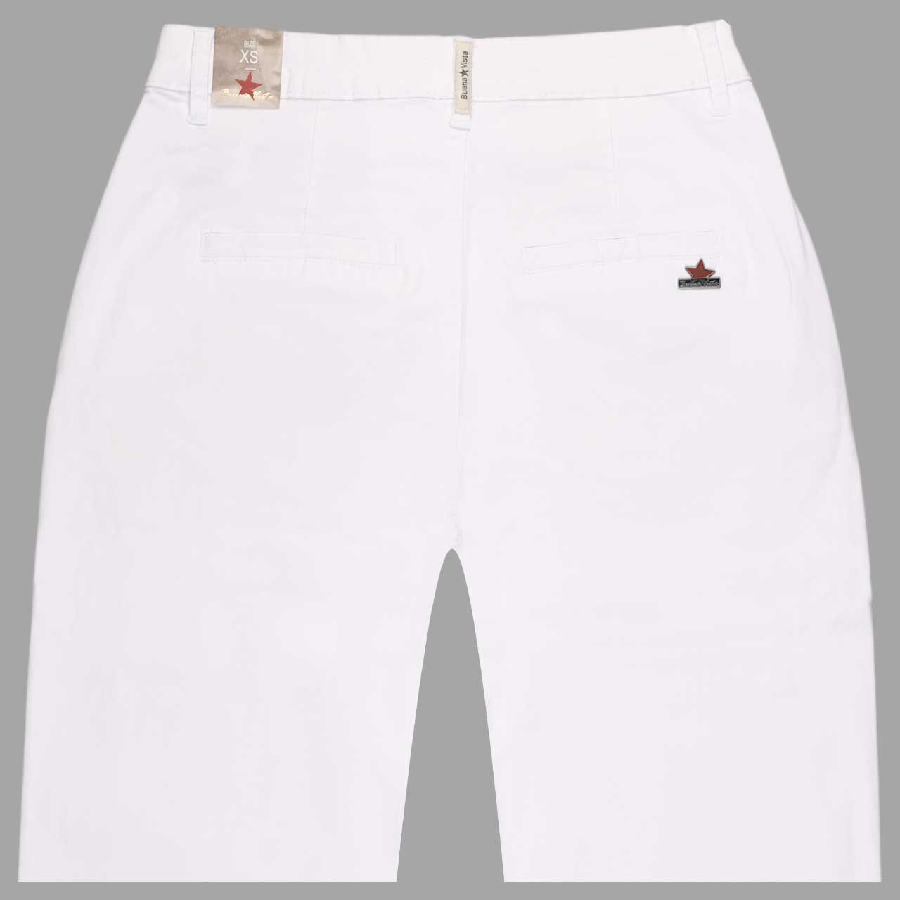 Damen 7/8 Baumwollhose Chino Summer Twill von Buena Vista in Weiß, detaillierte Rückansicht