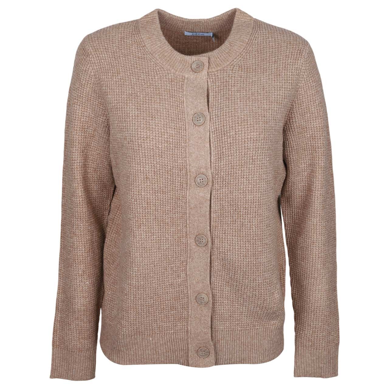 Cecil Damen Strickjacke Structured Cosy Cardigan creamy mocha melange