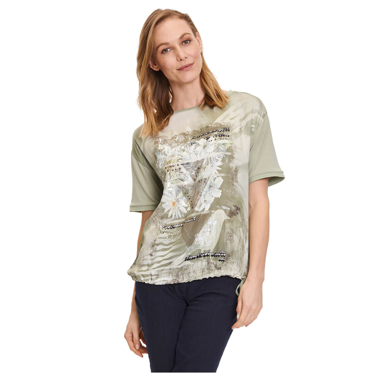 Betty Barclay T-Shirt für Damen in Salbeigrün mit Print, FarbNr.: 7856