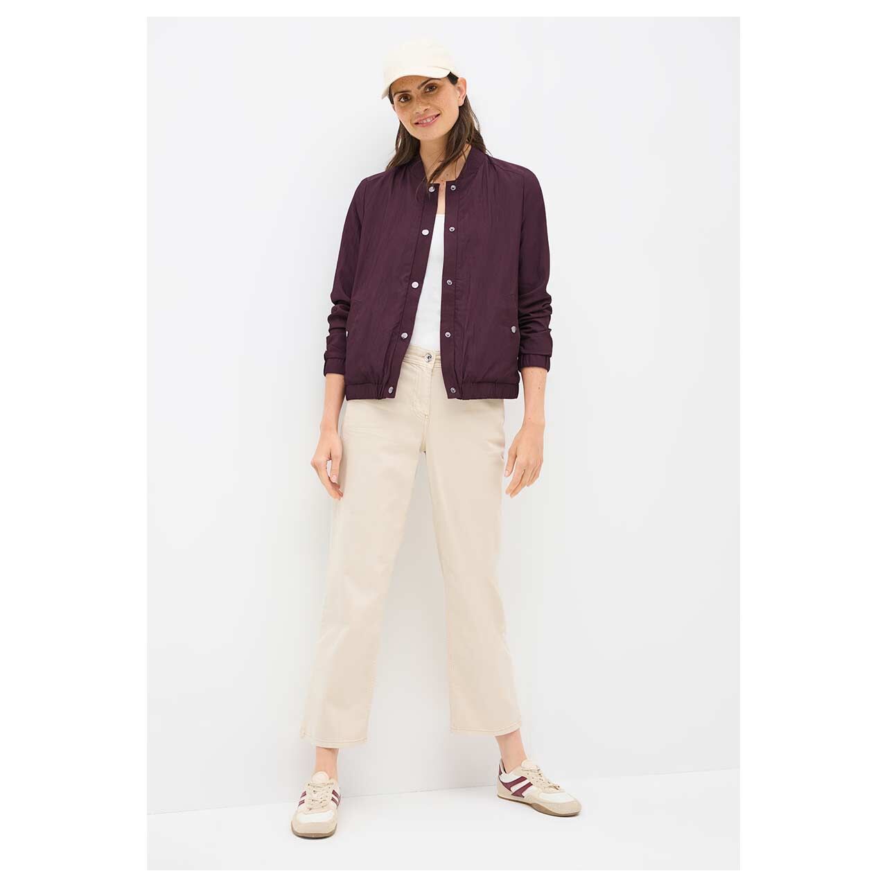 Damenjacke Papertouch Blouson von Cecil in Burgunderrot, Vorderansicht