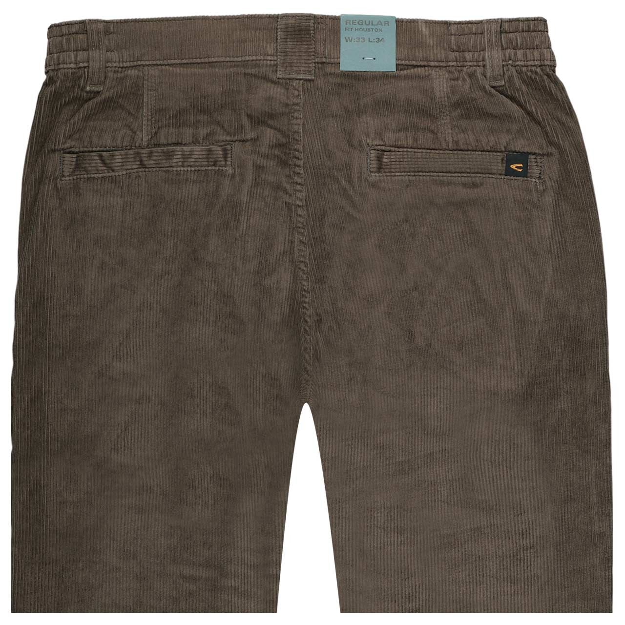 Herren Chino Cordhose Houston von Camel active in Dunkelbraun, detaillierte Rückansicht