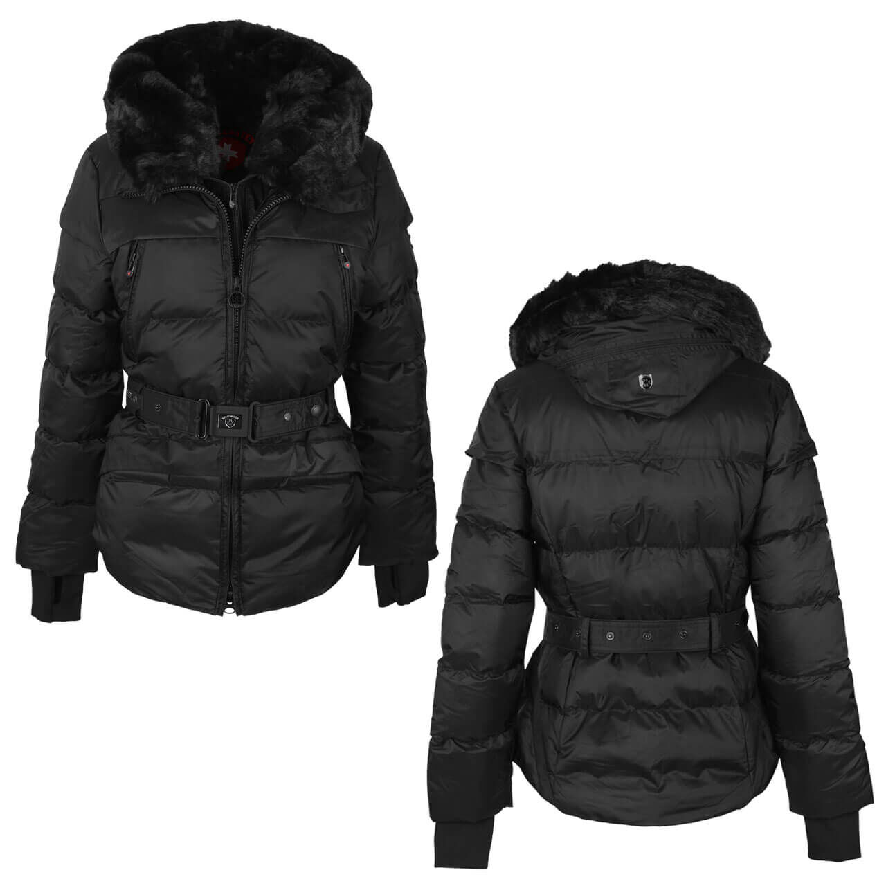 wellensteyn-jacke-tivana-schwarz-combi Damen Jacke Tivana von Wellensteyn in Schwarz, Vorder- und Rückansicht