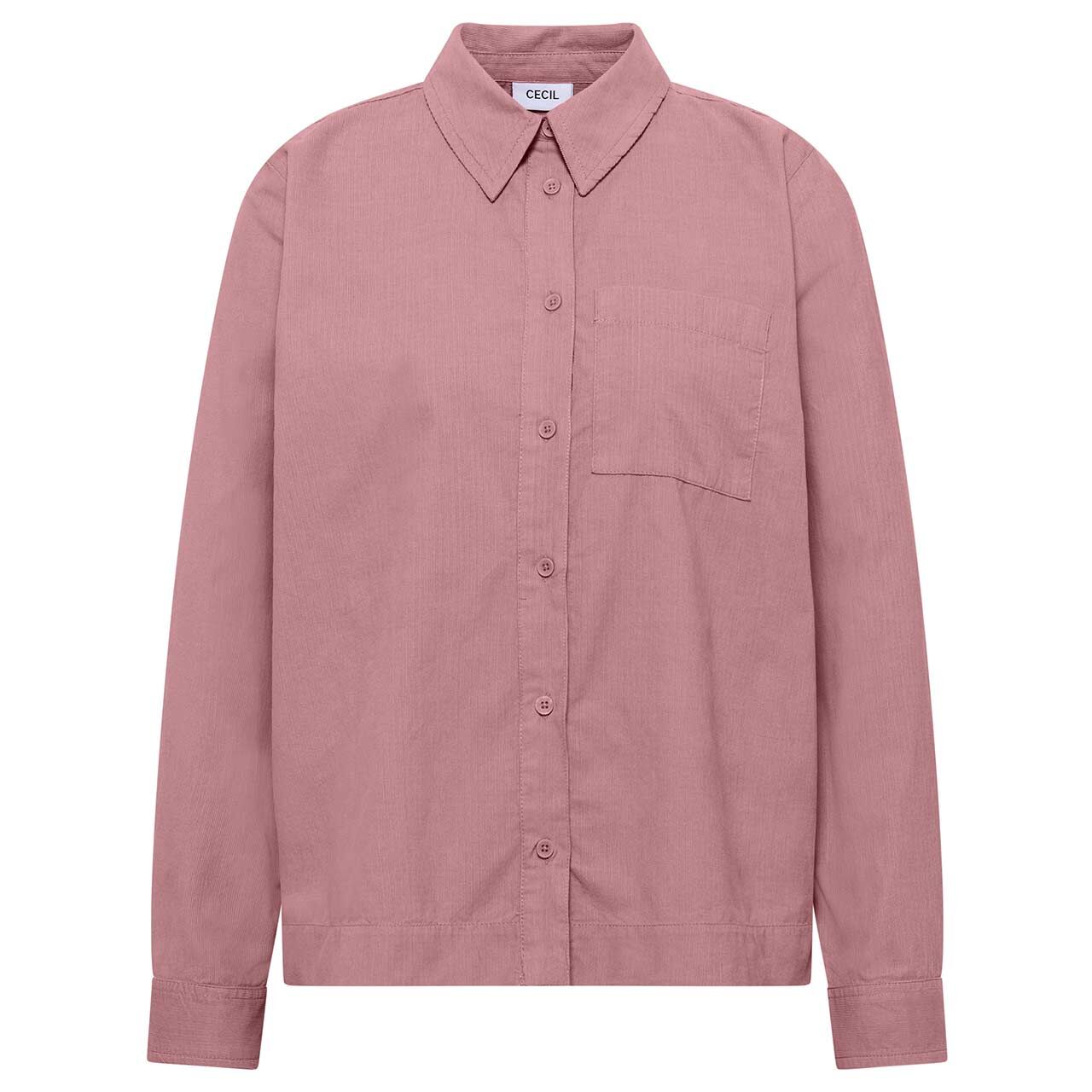 Cecil Damen Langarm Cord Bluse Corduroy velvet rose