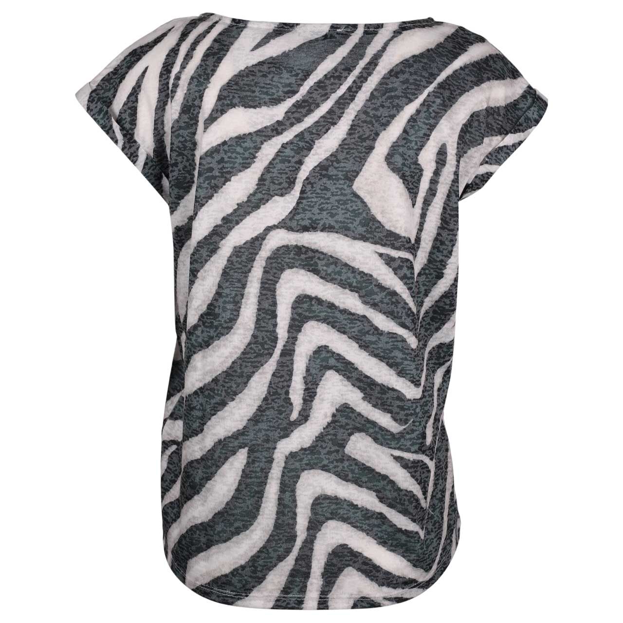 Rückansicht des Damen T-Shirts von Street One in Grau-Grün mit Print