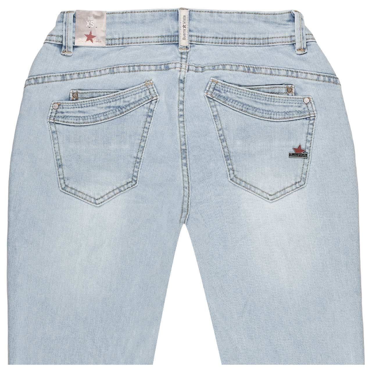 Damenjeans Malibu Stretch Denim von Buena Vista in Hellblau verwaschen, detaillierte Rückansicht