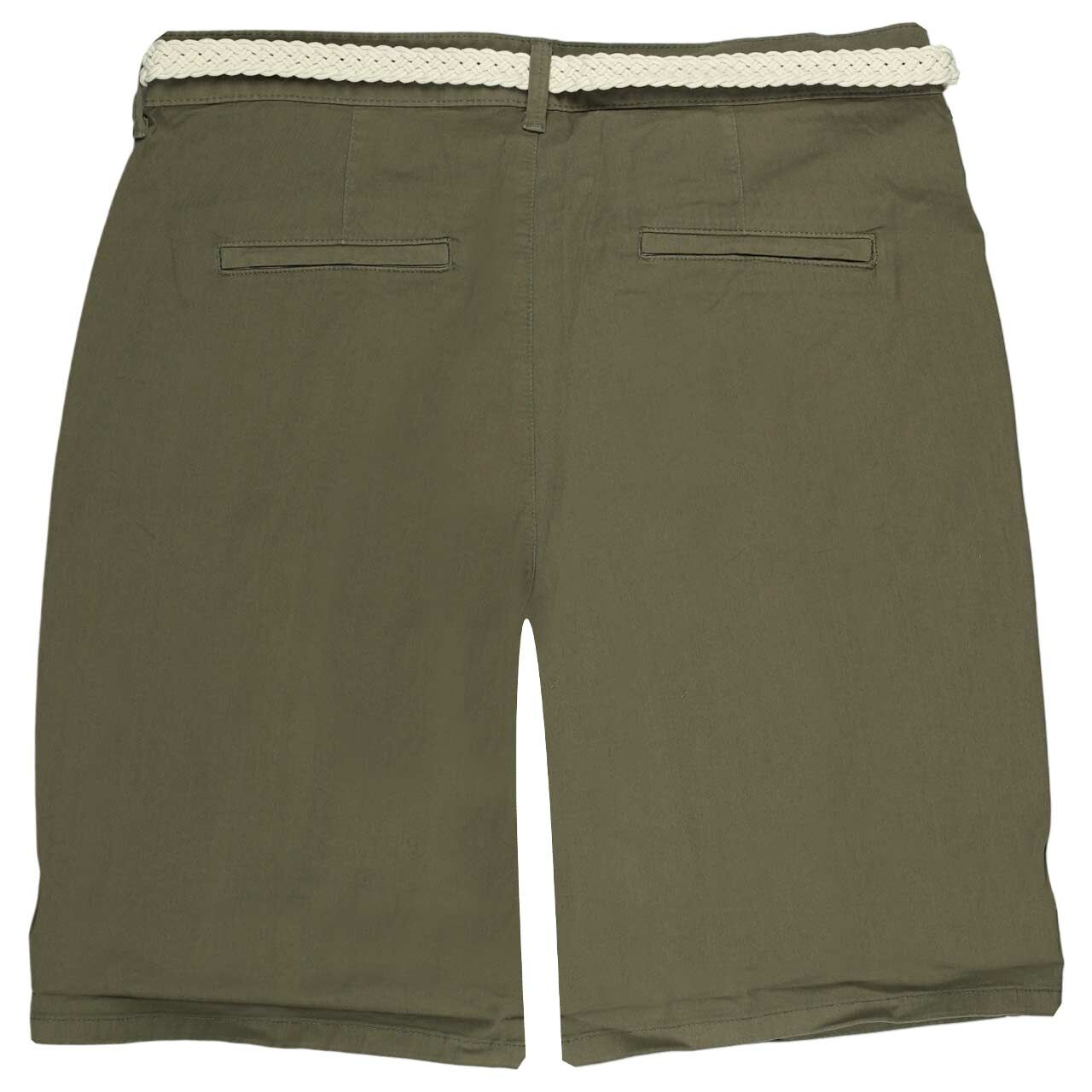 Stretch Damen Baumwollhose Chino Shorts von MAC in Olivgrün , detaillierte Rückansicht