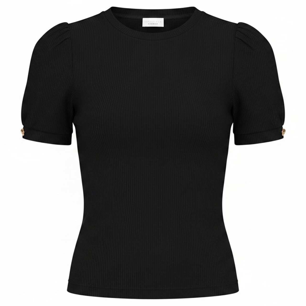 Street One Studio Damen T-Shirt Rib Deco Buttons black