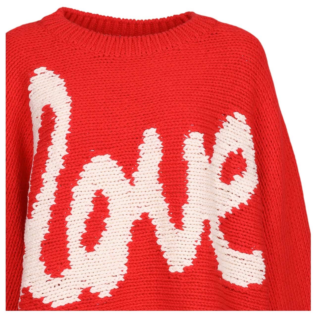 Damen Pullover von Comma in Rot mit Print, detaillierte Vorderansicht